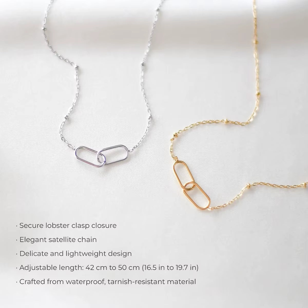 Silver Icon Cross Link Necklace – Retro Charm with Modern Edge