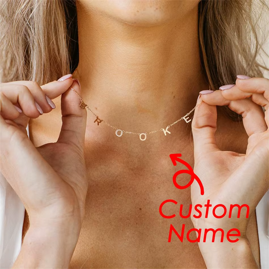 Customised Stainless Steel Name Necklace Custom Personalized Letter Choker Necklace Pendant
