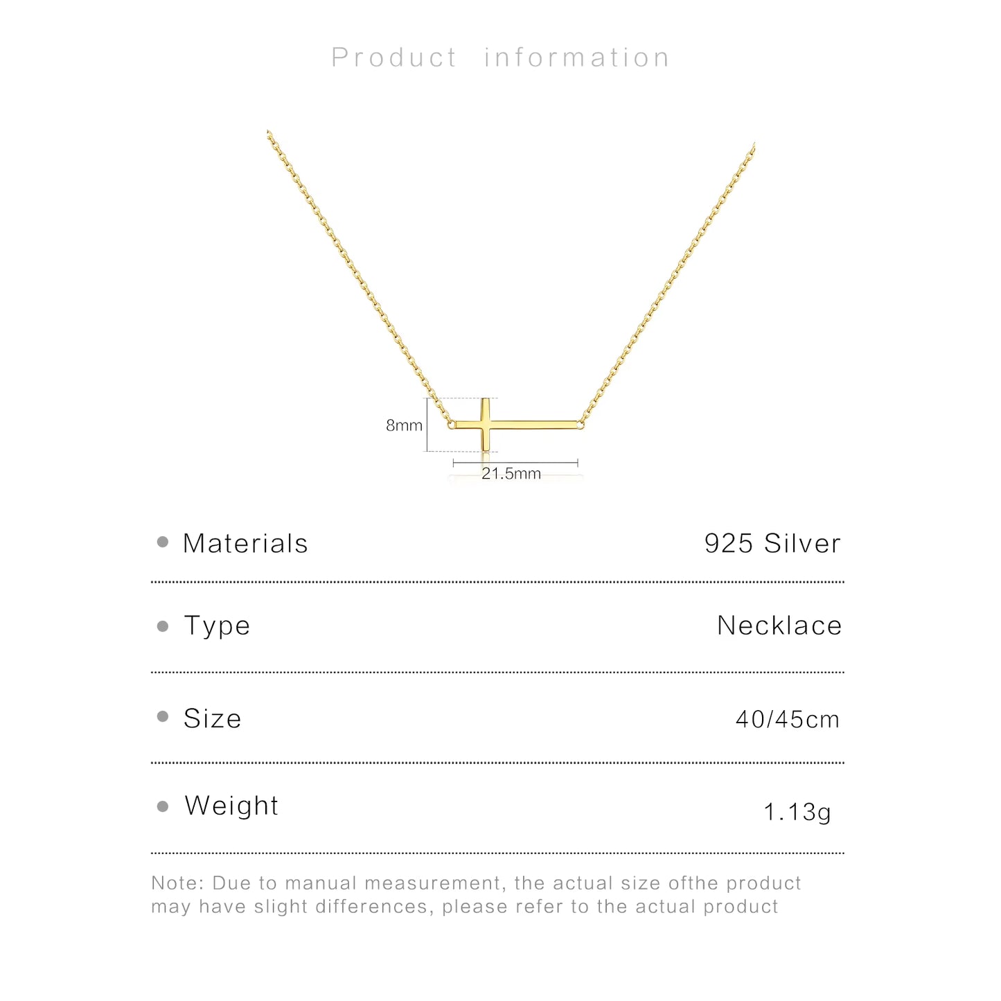 Puregrace™ 925 Sterling Silver Cross Necklace – Timeless Elegance, Redefined