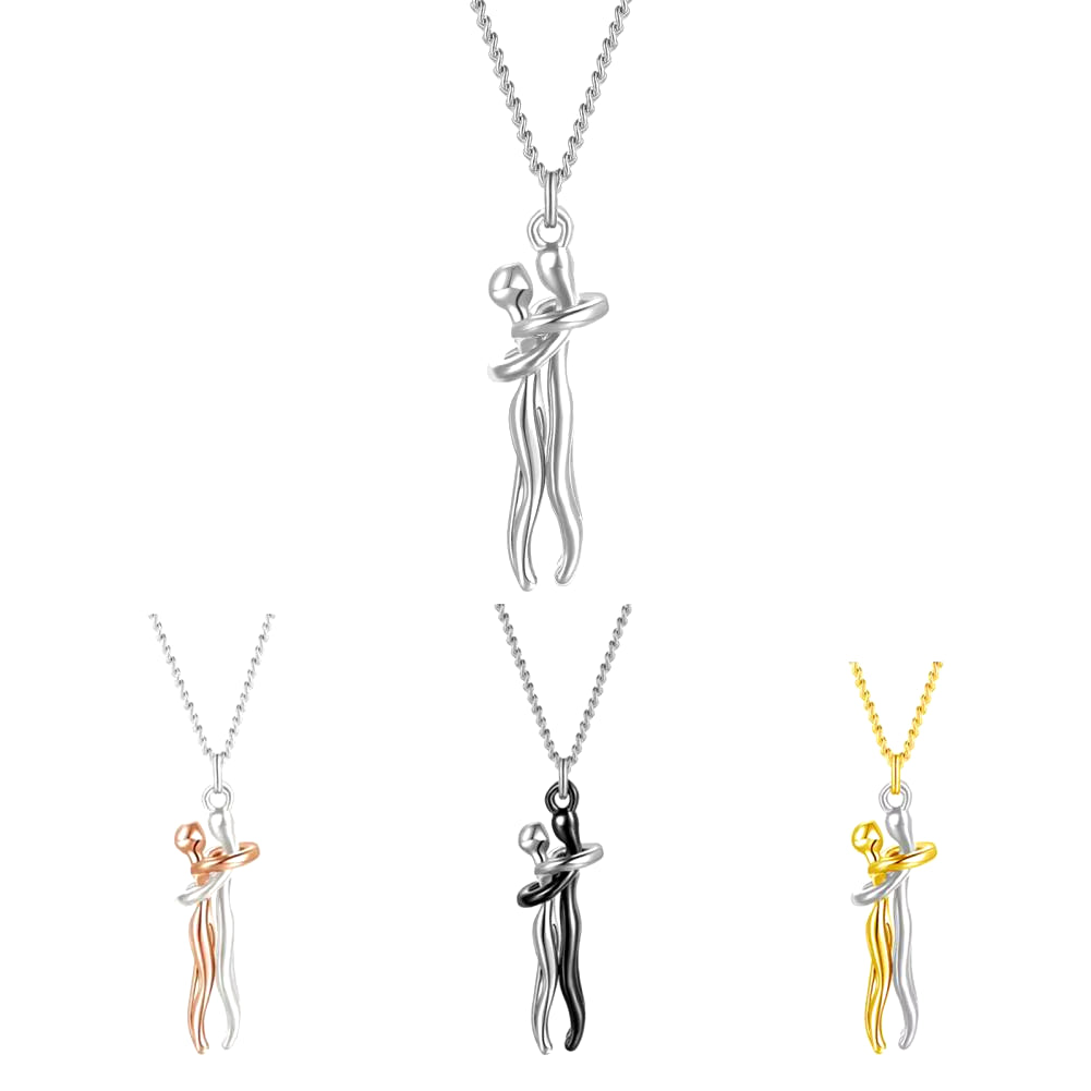 Embrace Forever – Adjustable Hugging Couple Pendant Necklace for Lovers